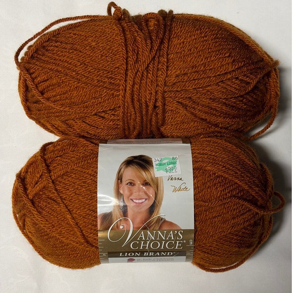 Lion Brand Vanna's Choice Rust 135 Yarn Lot of 2 Skeins Medium 4 Acrylic